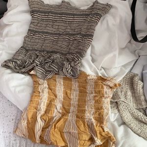 2 flowey strapless tube tops